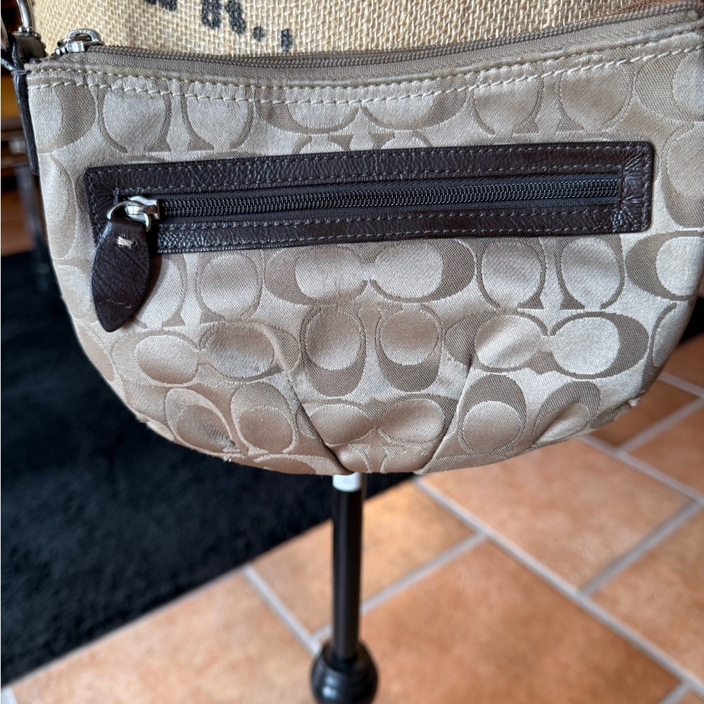 Coach Tan and Brown Shoulder Bag